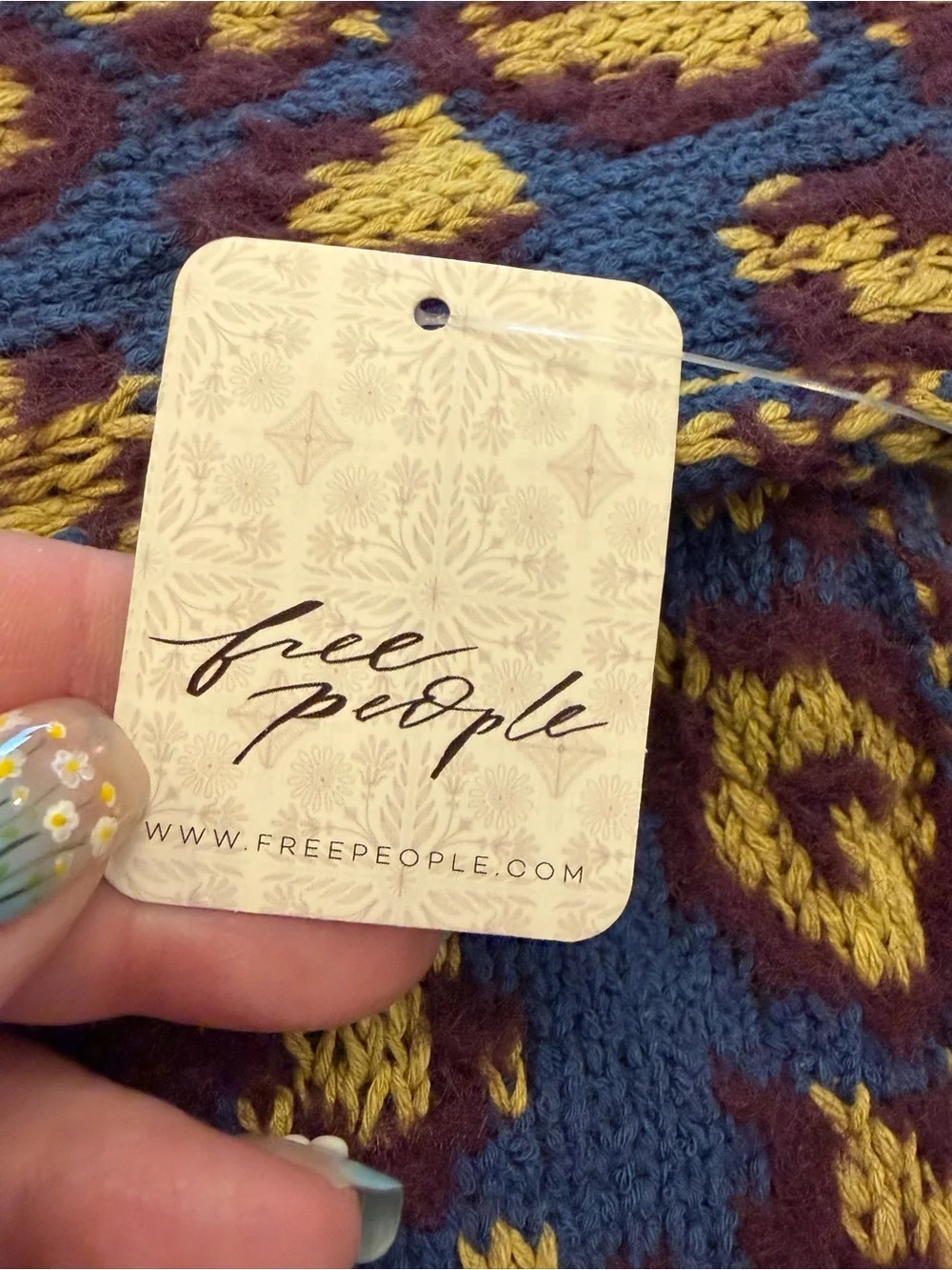 Free People Women's Little Animal Pullover  V-Neck Oversized Sweater Fig Small